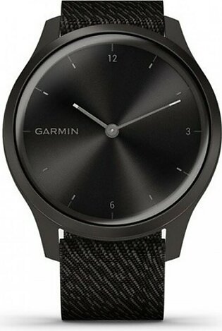 Garmin Vivomove Style Graphite Aluminum Case Activity Tracking Watch Black Pepper With Woven Nylon Band