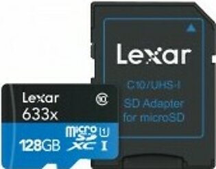 Lexar 128GB High-Performance 633x microSDXC Memory Card with SD Adapter