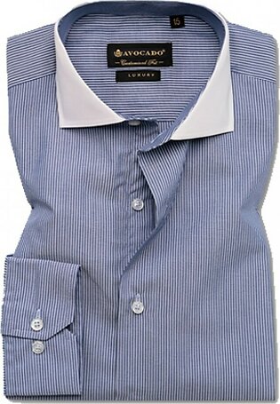 Avocado Decent Formal Shirt For Men Navy/White Lining (PS-71)