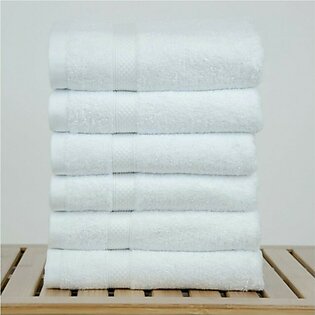Shopya Cotton Bath Towel Ultra Soft White Pack Of 6 (HP-0011)