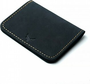 Snug Leather Card Holder/Wallet For Men Matte Black (BN-003)