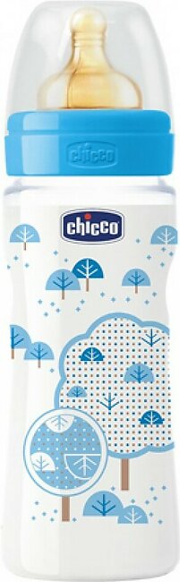 Chicco Wellbeing Latex Bottle 330ml - 4M+ Blue