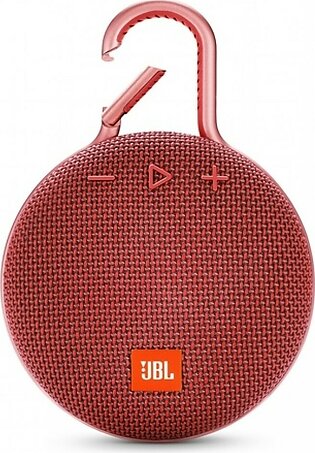 JBL Clip 3 Waterproof Portable Bluetooth Speaker Fiesta Red
