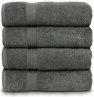 Shopya Cotton Luxury Bath Towel Grey Pack Of 4 (HP-0012)
