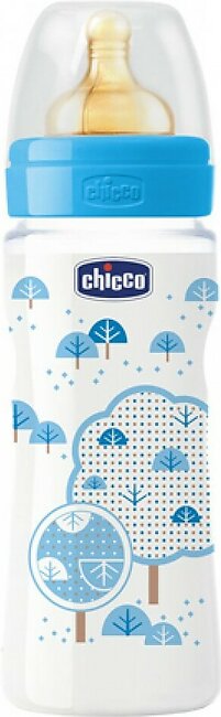 Chicco Wellbeing Latex Bottle 250ml - 2M+ Blue