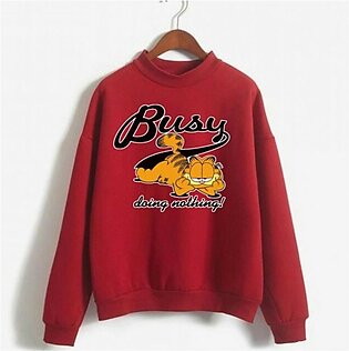 He & She Busy Doing Nothing Sweat Shirt For Unisex Red (0031)