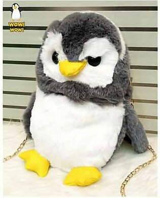 Sale Out Fluffy Furr Penguin Crossbody Bag Grey
