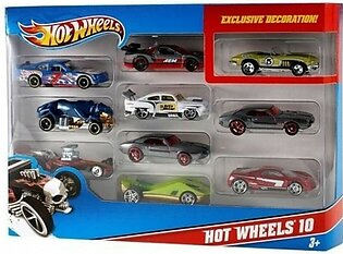 Planet X Hot Wheels Die Cast Cars Pack Of 10 Multicolor (PX-9505)