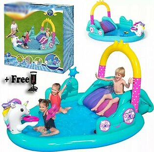 Easy Shop Inflatable Magical Unicorn Carriage Swimming Pool For Kids