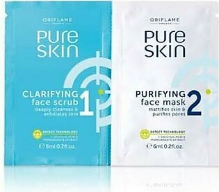 Oriflame Pure Skin 1 Clarifying Face Scrub & 2 Purifying Face Mask