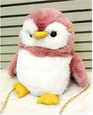 Sale Out Fluffy Furr Penguin Crossbody Bag Mehroon