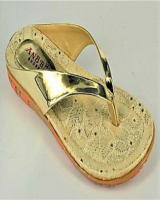 Anee Shoes Rexine Casual Slipper For Women Gold