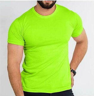 The Smart Shop Basic Half Sleeve T Shirt For Men Neon