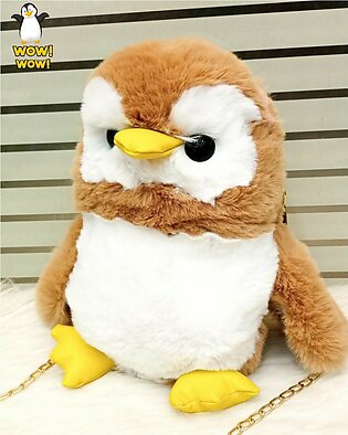Sale Out Fluffy Furr Penguin Crossbody Bag Brown