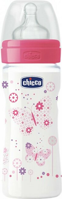 Chicco Wellbeing Latex Bottle 250ml - 2M+ Pink