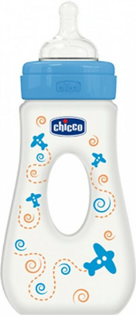 Chicco Wellbeing Silicone Traveling Bottle 240ml - 4M+ Blue