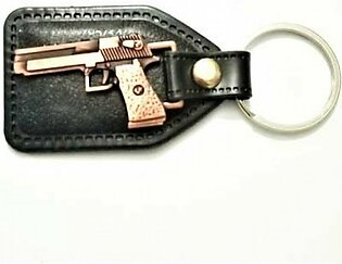 Kings Metallic Gun Leather Keychain (0373)