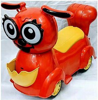 Easy Shop Cartoon Shape Light and Music Push and Pull Car Red