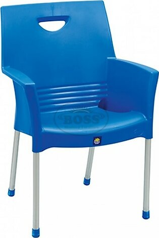Boss Mega Jhony Pure Plastic Chair with Steel Legs (BP-317-DBLU)