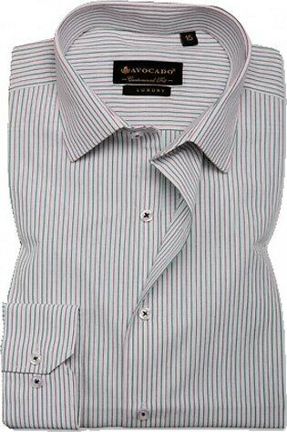 Avocado Chiffon Formal Shirt For Men Pencil Stripes (PS-28)