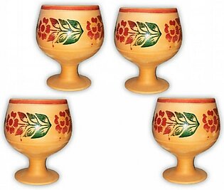 Clay Potter Clay Cup Goblet Style 4 Pcs Set