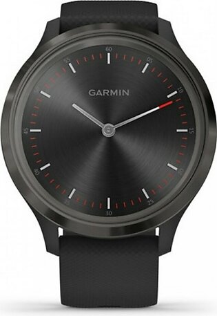 Garmin Vivomove 3 Slate Stainless Steel Bezel Activity Tracking Watch Black With Silicone Band