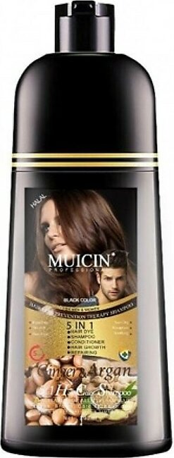 Muicin 5In1 Ginger & Argan Oil Hair Color Shampoo Black - 200ml