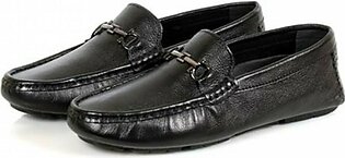 Sage Leather Casual Moccasin Shoes For Men Black (110362)