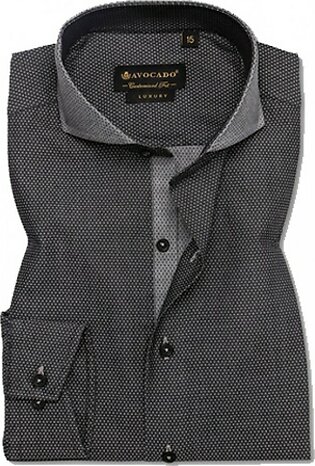 Avocado Dotted Formal Shirt For Men Grey (PS-57)