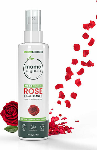 Rose Face Toner Pores Tightening & Refreshing Toner with Vitamin E & Rose Water - Natural & Toxin-Free - 80ml