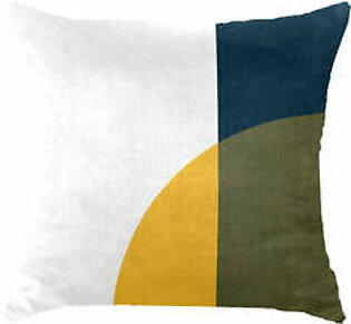 SuperSoft Navy Mustard White Rounds Throw Pillow