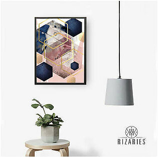 Pink Navy Abstract Handmade Canvas Painting
