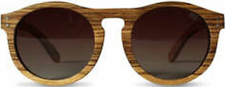Zebra Round Wooden Sunglasses