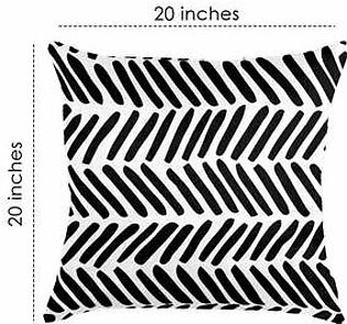 (20" x 20") SuperSoft Black & White Uneven Throw Cushion
