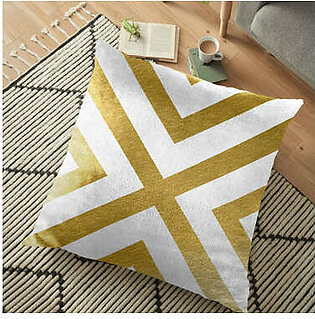 (26"x26") Supersoft Gold Geo FLOOR Cushion Cover