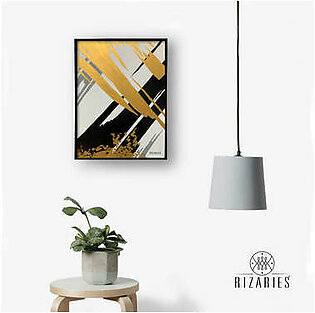 Black & Gold Abstract Canvas Painting