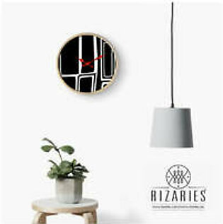 Black & White Abstract Wall Clock