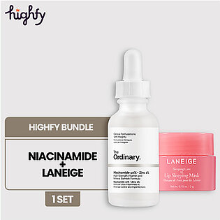 Highfy Bundle - The Ordinary Niacinamide 10% + Zinc 1% (30Ml) + Laneige Lip Sleeping Mask Berry 3G