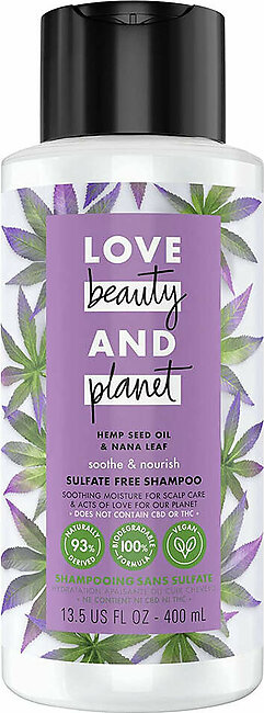 Love Beauty And Planet Shampoo Hemp Seed Oil & Nana Leaf 400Ml