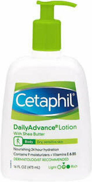 CETAPHIL DAILY ADVANCE LOTION WITH SHEA BUTTER DRY, SENSITIVE SKIN 16OZ/473ML