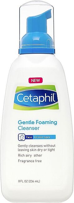 Cetaphil Gentle Foaming Cleanser, All Skin Types Fragrance Free 236 Ml