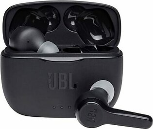 JBL Tune 215 TWS True Wireless Earbud Headphones – JBL Pure Bass Sound, Bluetooth, 25H Battery, Dual Connect (Black)