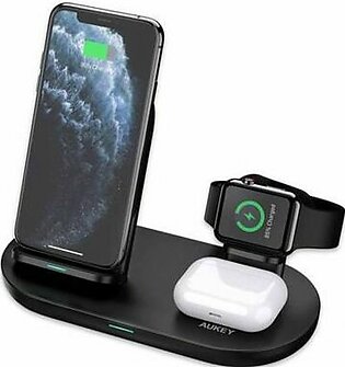 AUKEY LC-A3 – 3 in 1 AirCore Wireless Charging Station Stand Charging Dock