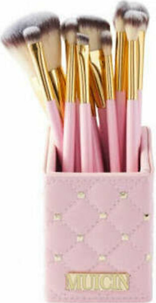 MUICIN - Natural Hair 12 Pieces Pink Studded Makeup BrushesÂ Set