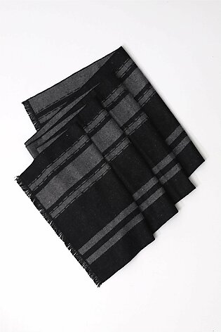 Charcoal Scarf With Horizontal Pattern