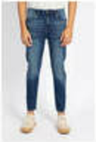 Blue Faded Effect Slim Fit Jeans