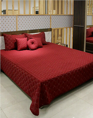 Plush Mink Bedding Set Bed Set Valancia Gold MAROON - Home & Decor