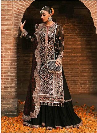 Tammam By Hussain Rehar Embroidered Chiffon Suits Unstitched 3 Piece HRR23T Haqeeqat - Luxury Collection