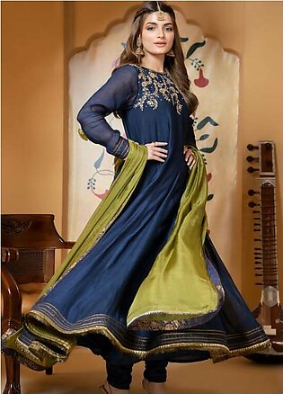 Zaaviay Luxury Pret Embroidered Khaadi Net 3 Piece Dress Roop