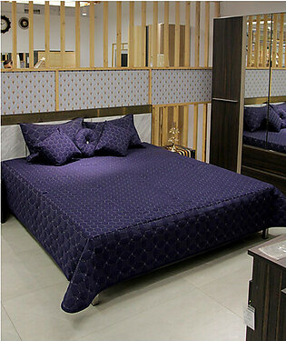 Plush Mink Bedding Set Bed Set Valancia Gold BLUE - Home & Decor